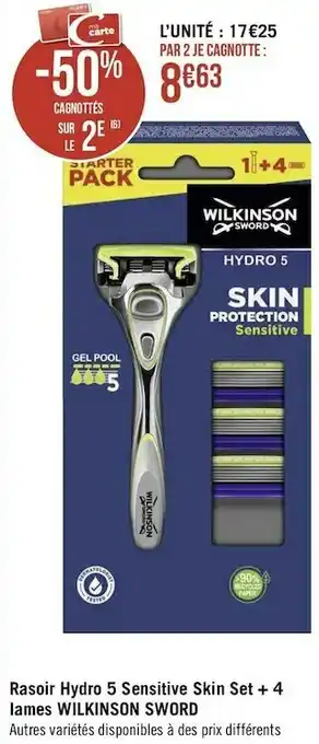 Wilkinson sword rasoir hydro 5 sensitive skin set + 4 lames
