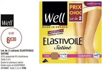 Géant Casino Well lot de 2 collants elastivoile satine offre