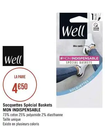 Géant Casino Well socquettes spécial baskets mon indispensable offre