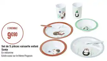 Set de 5 pièces vaisselle enfant santa