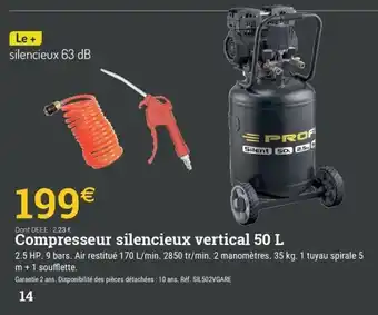 Espace emeraude Compresseur silencieux vertical offre