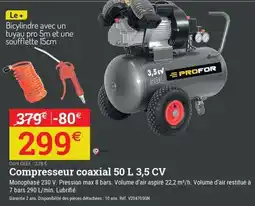 Espace emeraude PROFOR Compresseur coaxial 3,5 CV offre