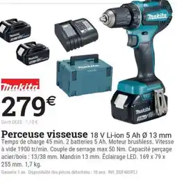 Espace emeraude MAKITA Perceuse visseuse offre