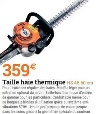 Espace emeraude STIHL Taille haie thermique offre