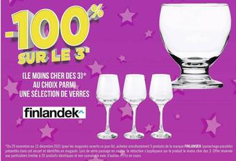 Géant Casino Finlandek bon plan sur une sélection de verres de la marque finlandek offre