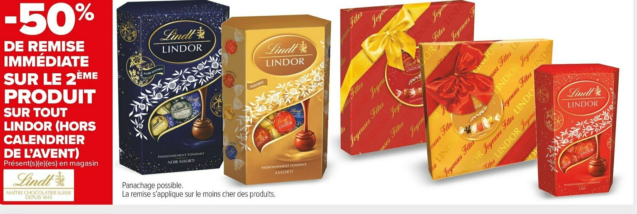 Promo Lindt bon plan sur tous chocolat lindor de la marque lindt chez