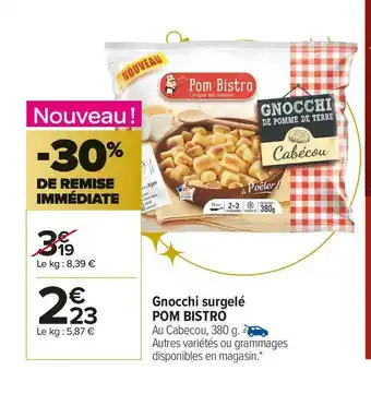 Carrefour Market Pom bistro gnocchi surgelé offre