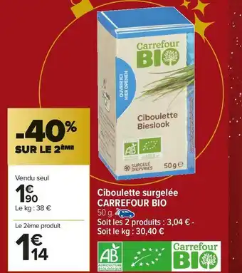 Carrefour Market Carrefour bio ciboulette surgelée offre