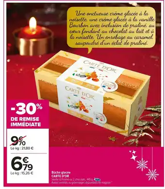 Carrefour Market Carte d’or bûche glacée offre