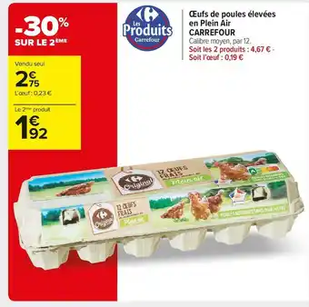 Carrefour Market Carrefour œufs de poules élevées en plein air offre