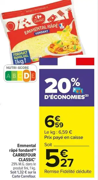 Carrefour classic’ emmental râpé fondant