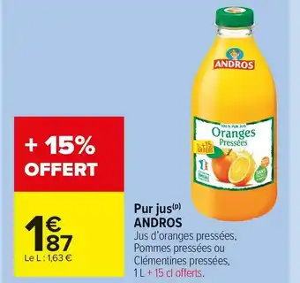 Carrefour Market Andros pur jus offre