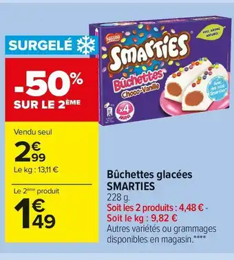 Carrefour Market Smarties bûchettes glacées offre