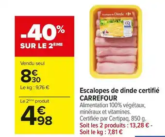 Carrefour Market Carrefour escalopes de dinde certifié offre