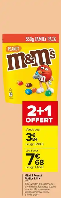 Carrefour Market M&m’s m&m’s peanut family pack offre