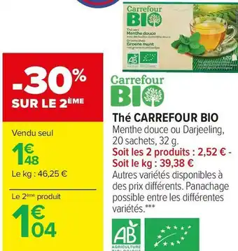 Carrefour bio thé