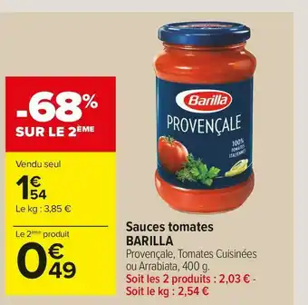 Carrefour Market Barilla sauces tomates offre