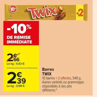 Carrefour Market Twix barres offre