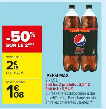 Carrefour Market Pepsi max offre