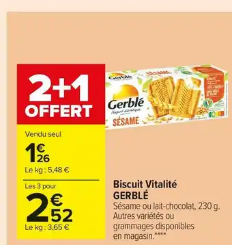 Carrefour Market Gerblé biscuit vitalité offre