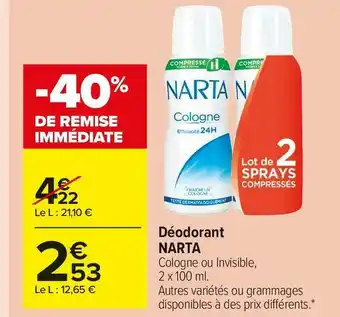Carrefour Market Narta déodorant offre