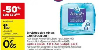 Carrefour Market Carrefour serviettes ultra-minces offre
