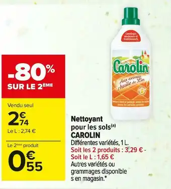 Carrefour Market Carolin nettoyant pour les sols offre