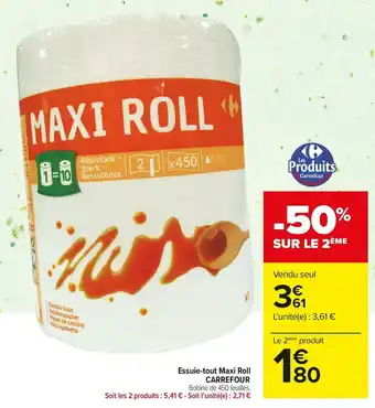 Carrefour Market Carrefour essuie-tout maxi roll offre