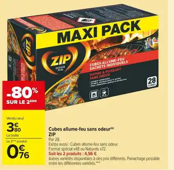 Zip cubes allume-feu sans odeur