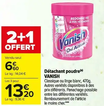 Carrefour Market Vanish détachant poudre offre
