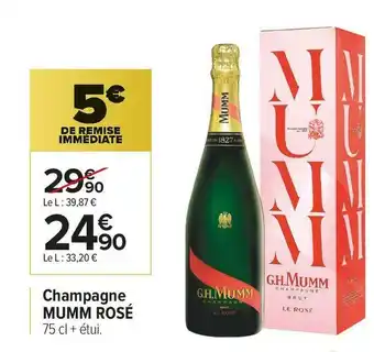 Carrefour Market Mumm champagne rosé offre