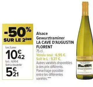 Carrefour Market Augustin florent alsace gewurztraminer offre