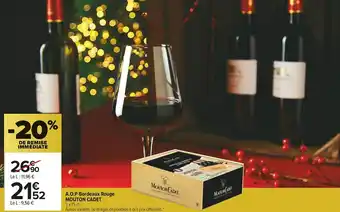 Carrefour Market Mouton cadet a.o.p bordeaux rouge offre