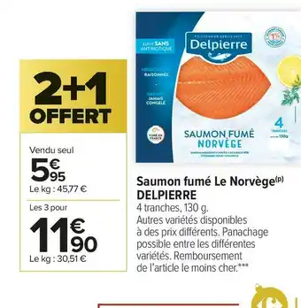 Carrefour Market Delpierre saumon fumé le norvège offre