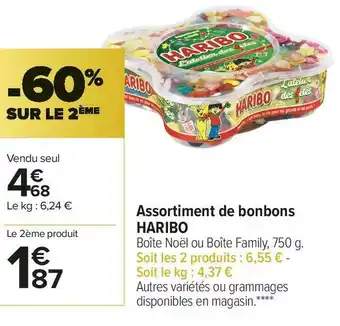 Carrefour Market Haribo assortiment de bonbons offre