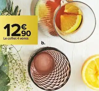 Coffret de 4 verres à pied «dégradé bleu»