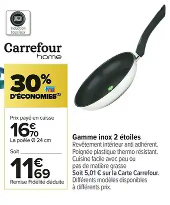 Carrefour Market Carrefour home gamme inox 2 étoiles offre