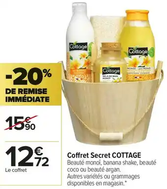 Carrefour Market Cottage coffret secret offre