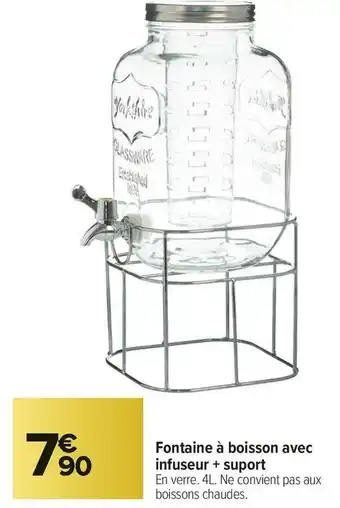 Carrefour Market Fontaine à boisson avec infuseur + support offre