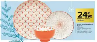 Carrefour Market Service vaisselle «sakura» 18 pièces offre