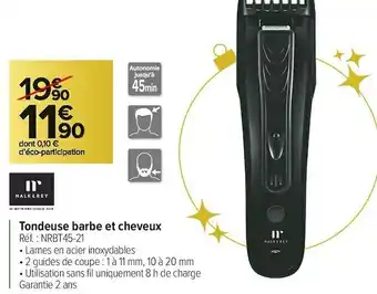 Carrefour Market Nalk and rey tondeuse barbe et cheveux offre