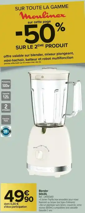 Carrefour Market Moulinex blender soleil offre