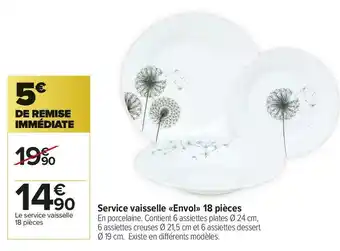 Carrefour Market Service vaisselle «envol» 18 pièces offre