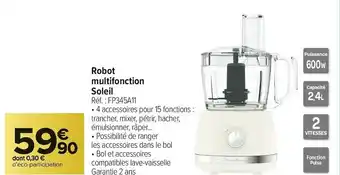 Moulinex robot multifonction soleil