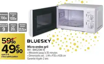 Carrefour Market Bluesky micro-ondes gril offre