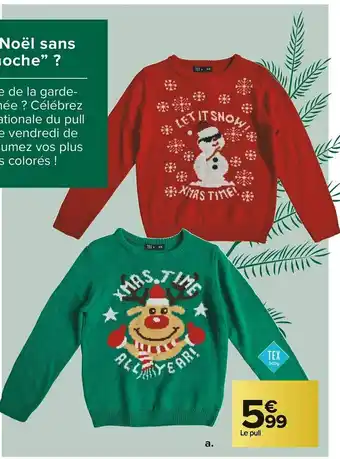 Carrefour Market Tex baby pull de noël fille ou garçon offre
