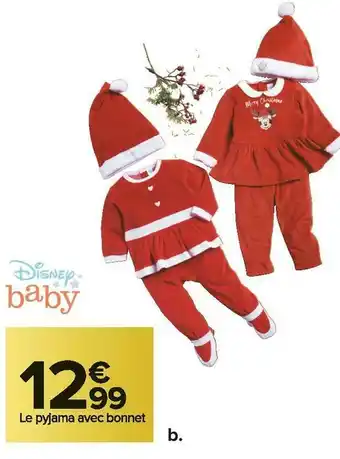 Carrefour Market Disney baby pyjama velours bébé offre
