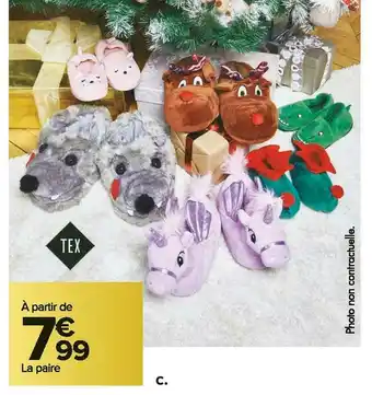 Carrefour Market Tex chausson 3d enfant ou adulte offre