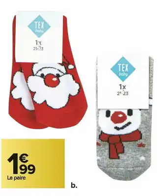 Carrefour Market Mi- chaussettes noël fille ou garçon offre