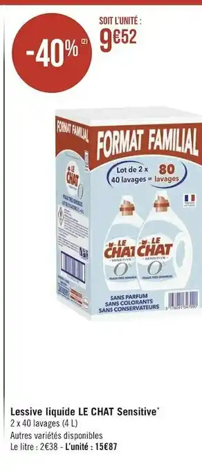 Le chat lessive liquide sensitive*